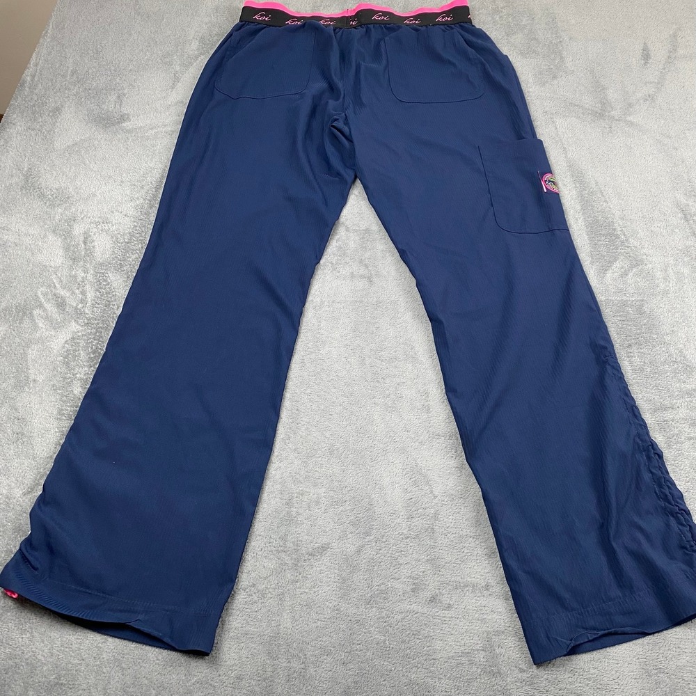 Koi Women Medium Regular Scrub Pants Navy Blue Lite Spirit Slim Fit Stretch